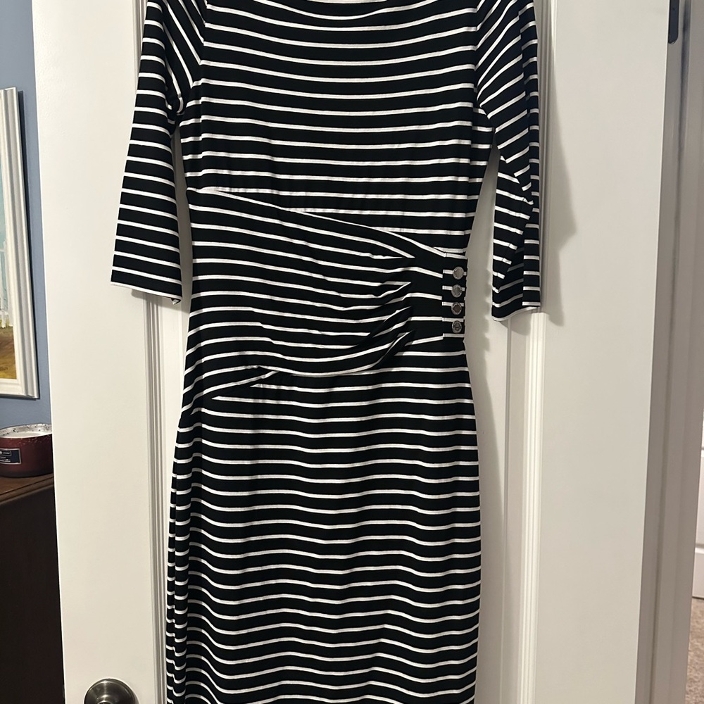 White House Black Market Striped Long Sleeve Dress